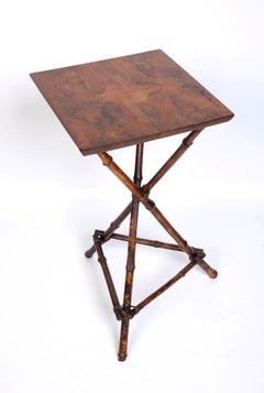 Antique English Aesthetic Movement Chinoiserie Bamboo Occasional Side Table