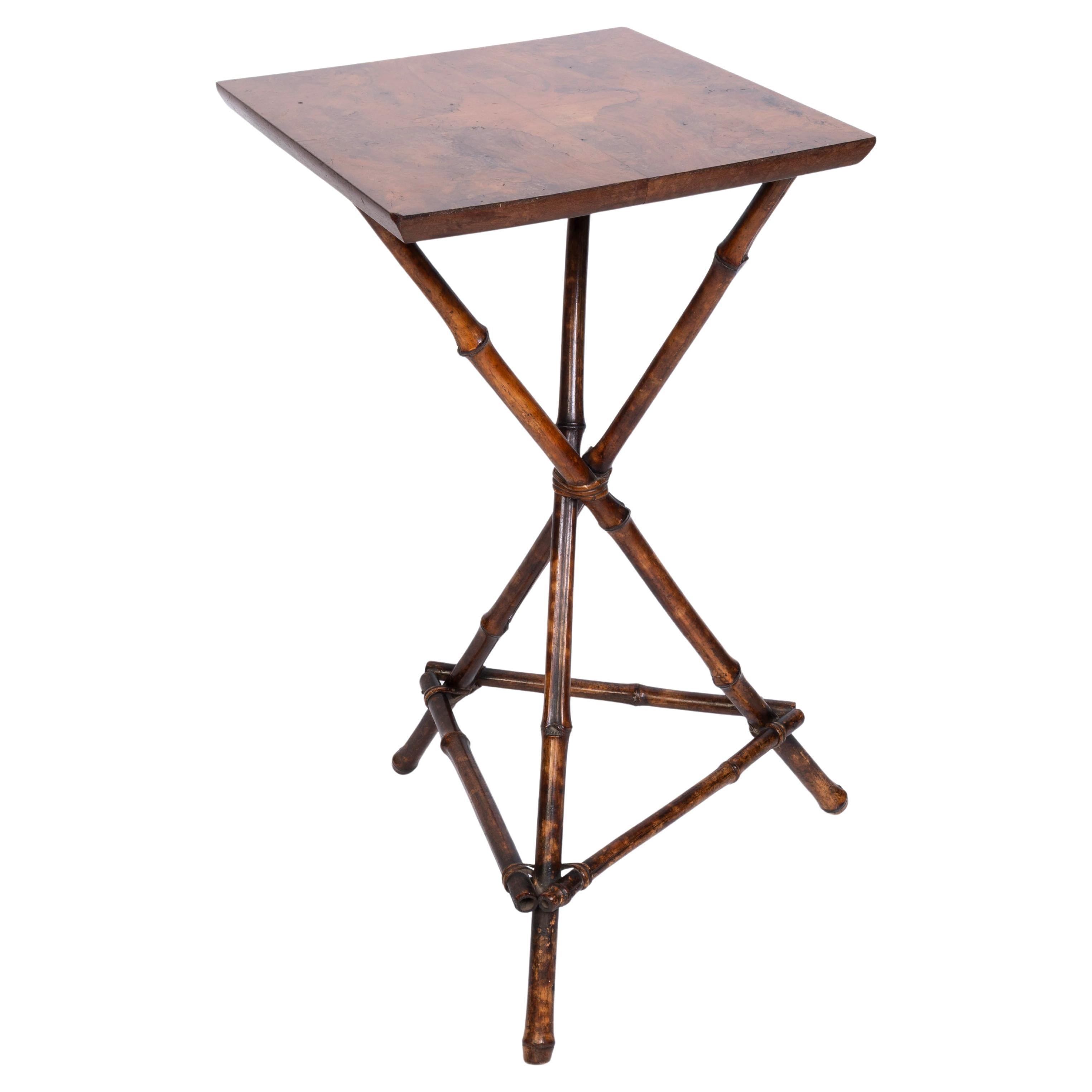 Antique English Aesthetic Movement Chinoiserie Bamboo Occasional Side Table