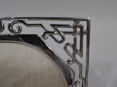 Antique English Aesthetic Sterling Silver Fretwork Picture Frame