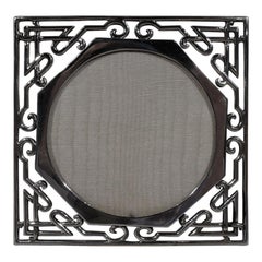 Antique English Aesthetic Sterling Silver Fretwork Picture Frame