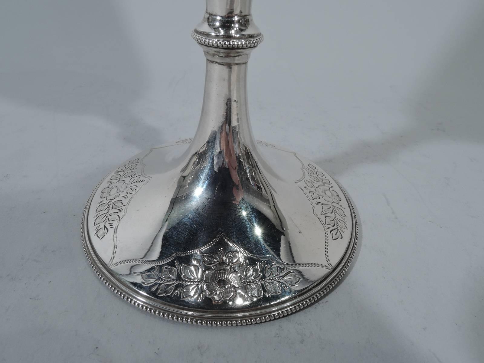Late 19th Century Antique English Aesthetic Sterling Silver Goblet