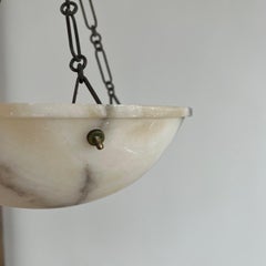 Antike englische Plaffonier-Hängelampe aus Alabaster