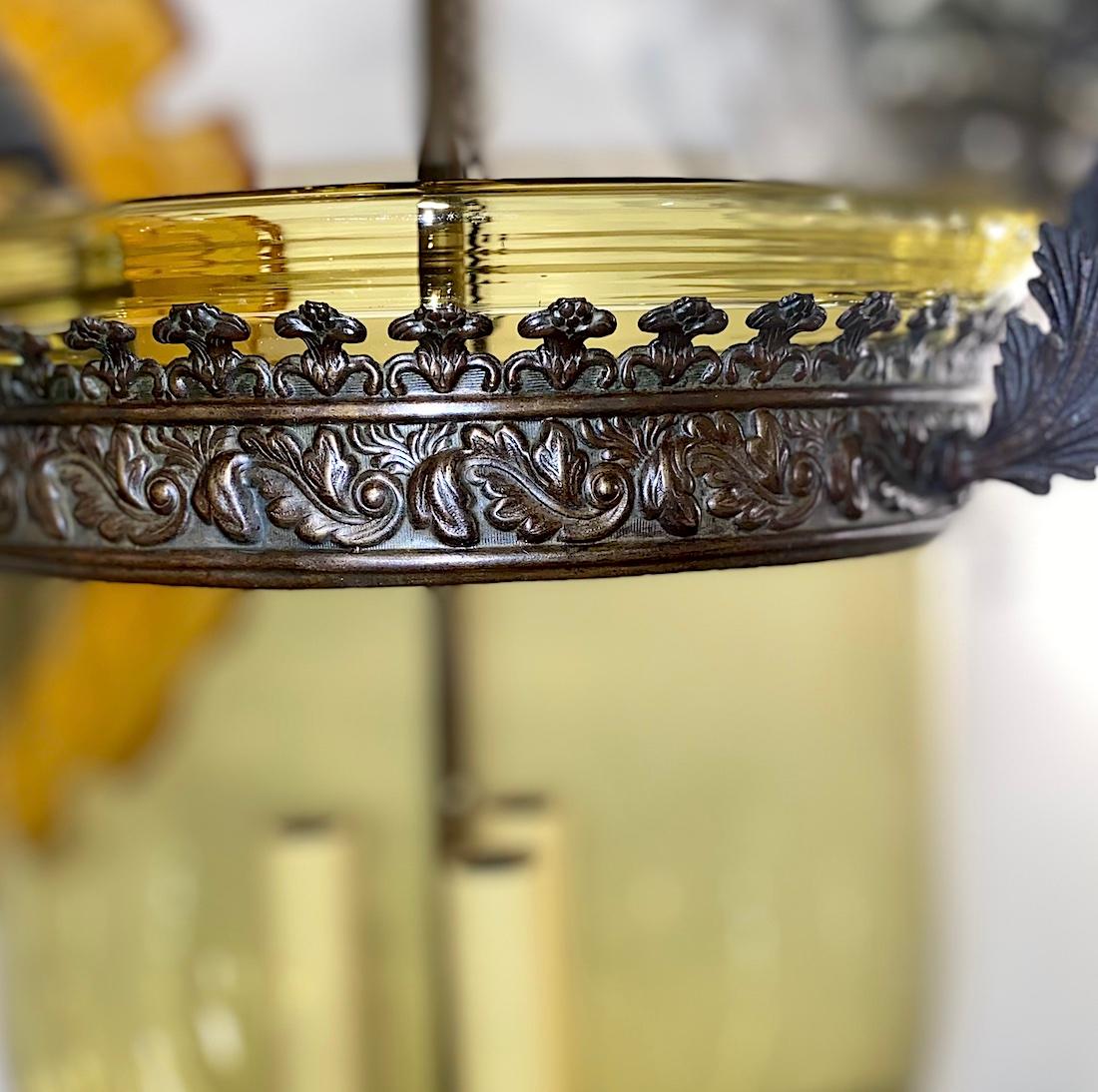 Antique English Amber Lantern For Sale 1