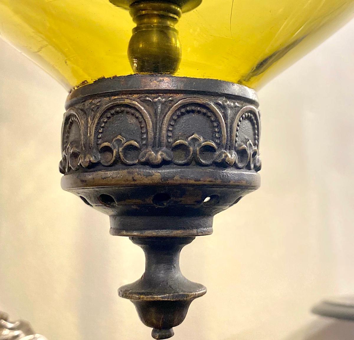Antique English Amber Lantern For Sale 2