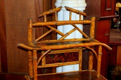 Antique English "Anglo-Japan" Victorian Hand Painted Bamboo Cupboard/ Étagère