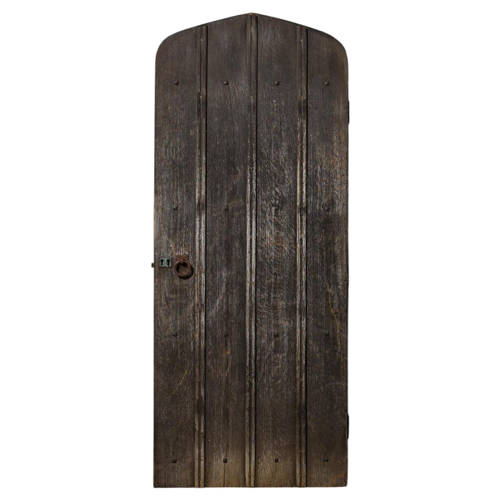 Porte d'extérieur ancienne anglaise en chêne, à arc