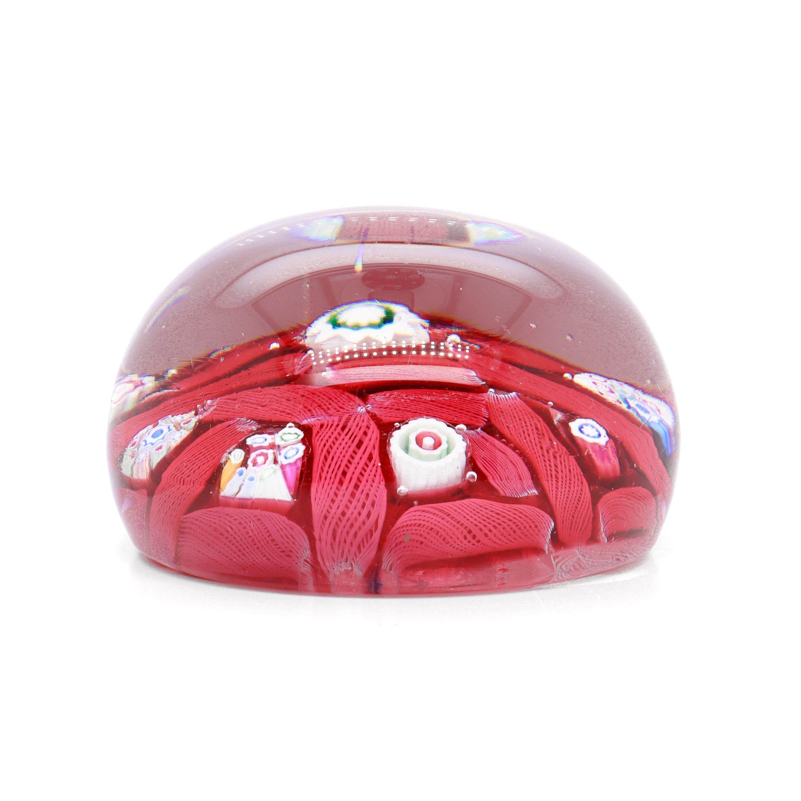 Antike englische Arculus Rosa Chequer Glas Briefbeschwerer im Angebot 1