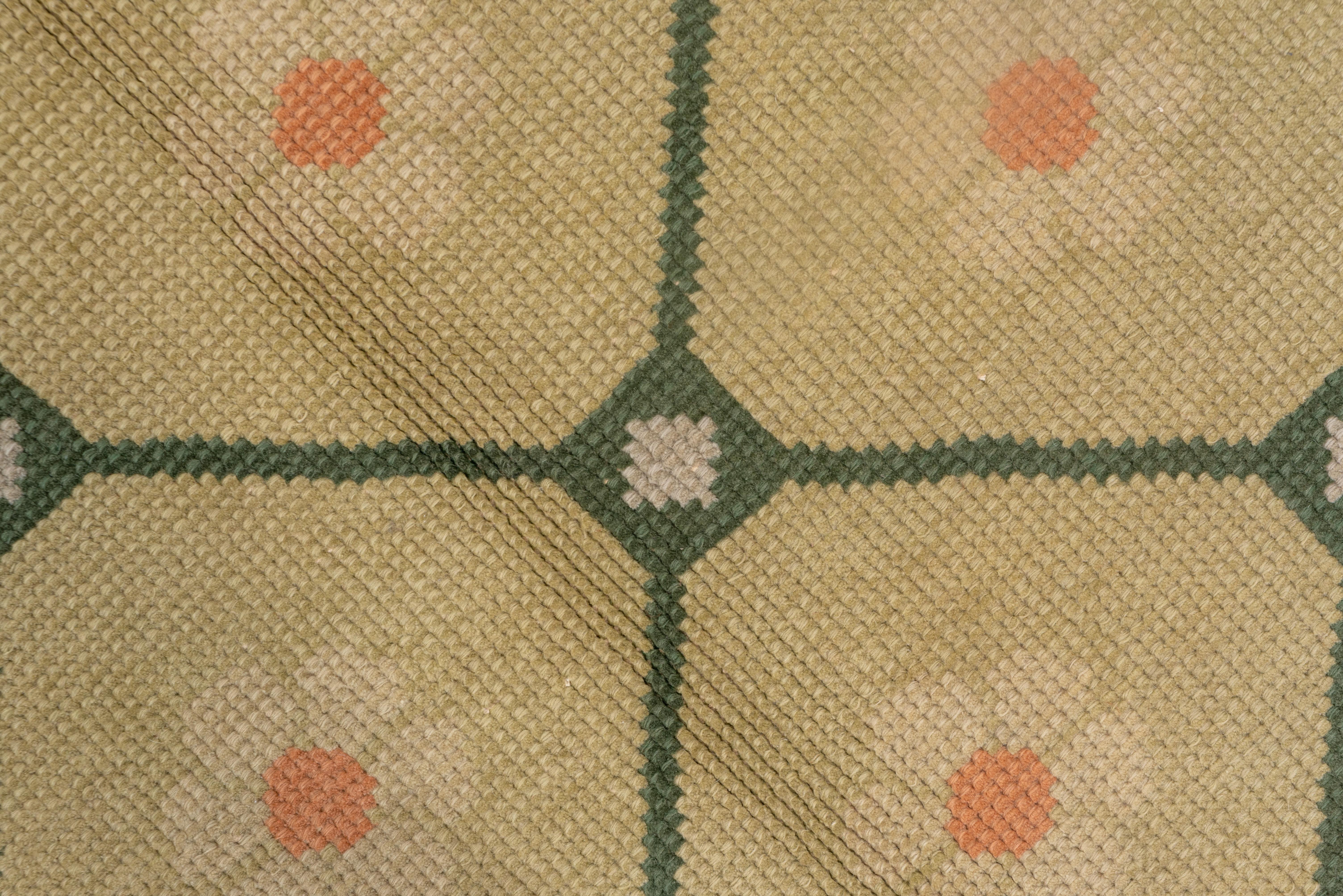 Antique English Art Deco Carpet, Green Field and Tones, circa 1930s In Good Condition In New York, NY