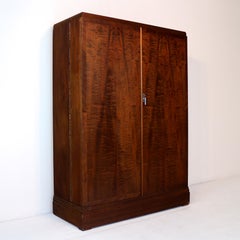 Antique English Art Deco Mahogany Gentleman’s Compactum Wardrobe by Compactom