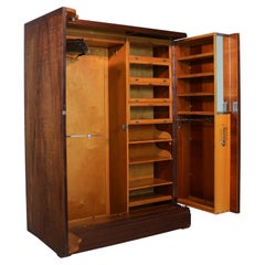Antique English Art Deco Mahogany Gentleman’s Compactum Wardrobe by Compactom