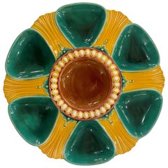 Antique English Art Deco Minton Porcelain Oyster Plate in a Rare Color