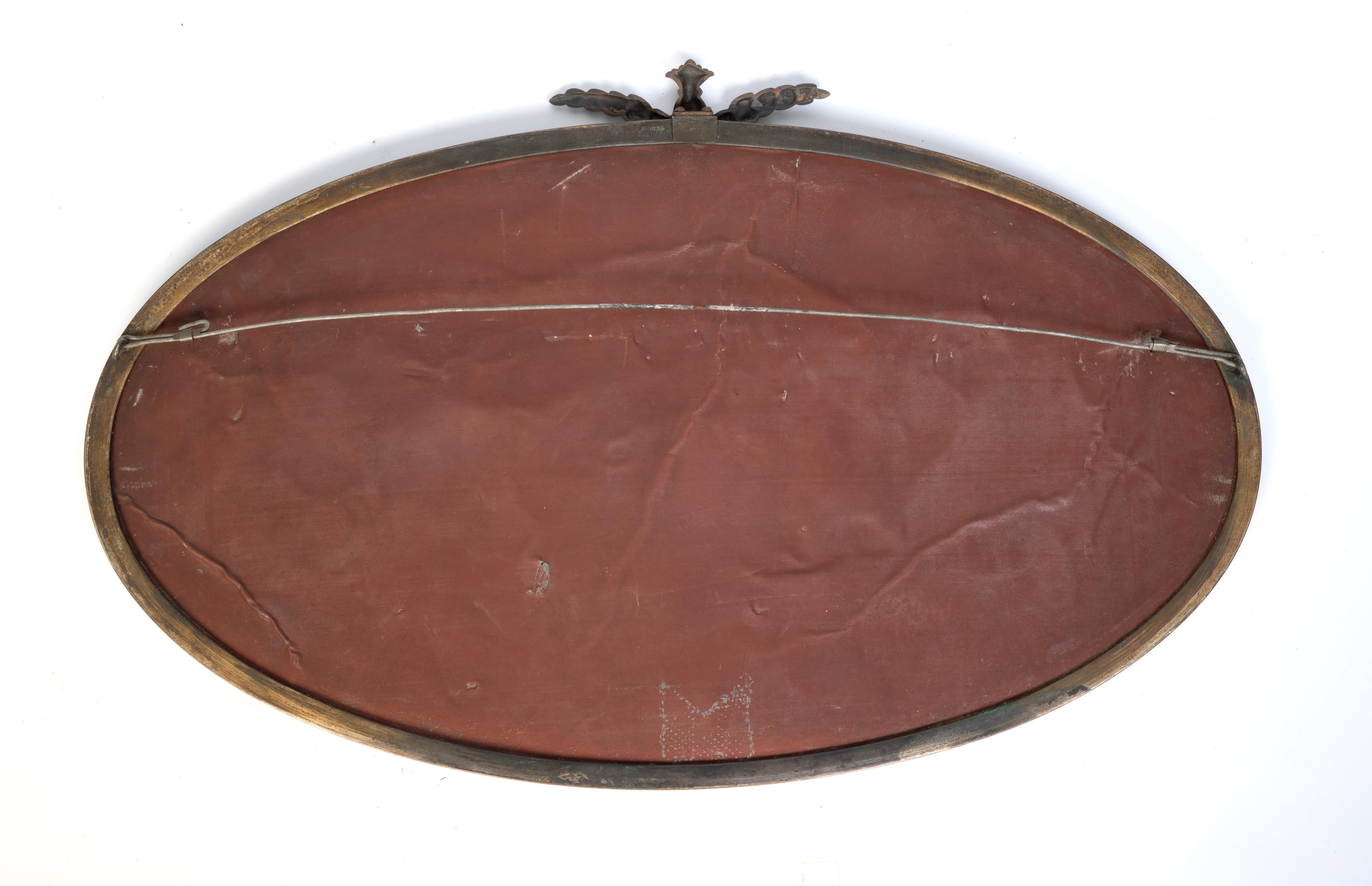 Antique Mirror ovale inglese in stile Deco C.1920 in vendita 3