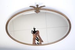 Antique English Art Deco Oval Mirror C.1920