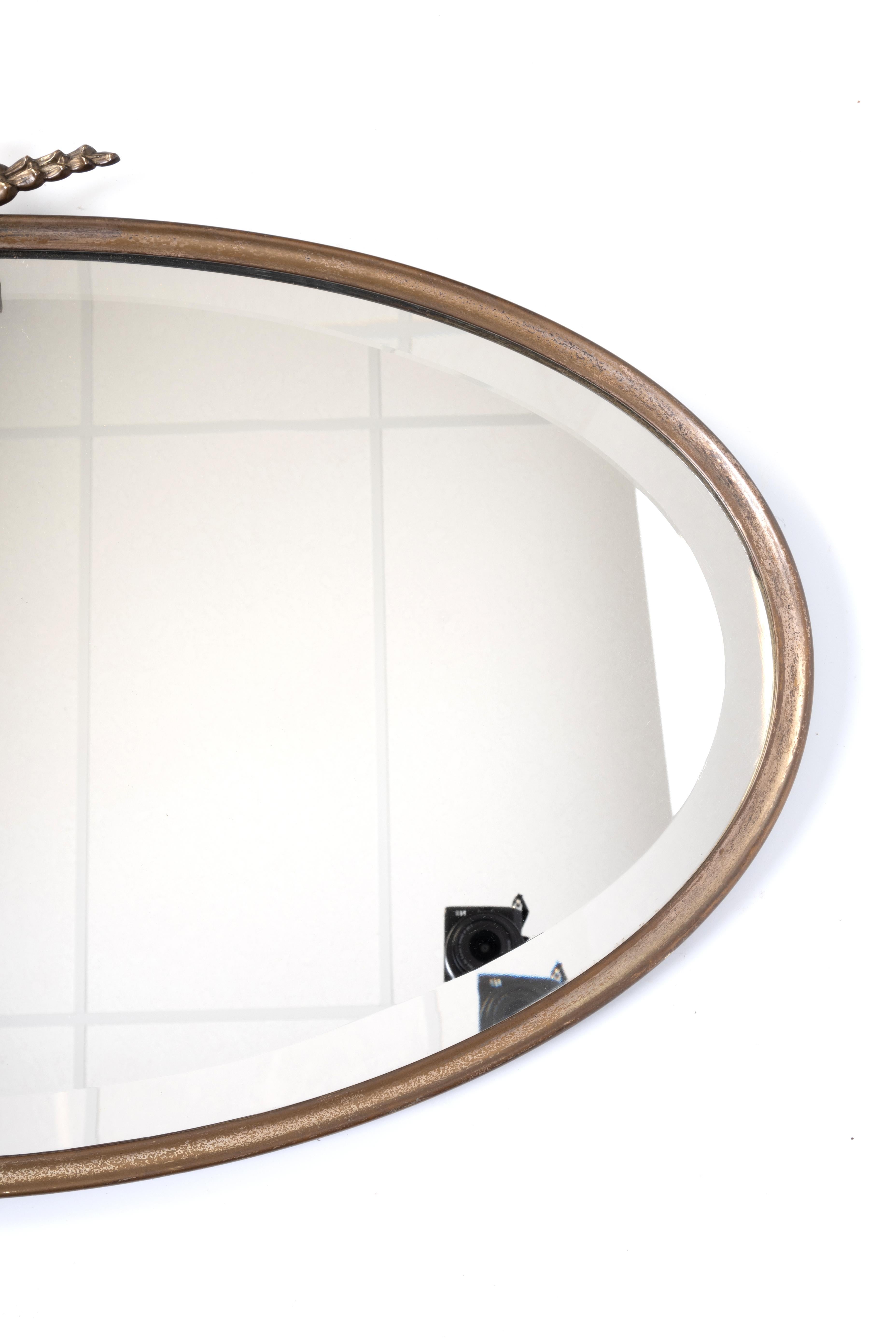 Inglese Antique Mirror ovale inglese in stile Deco C.1920 in vendita