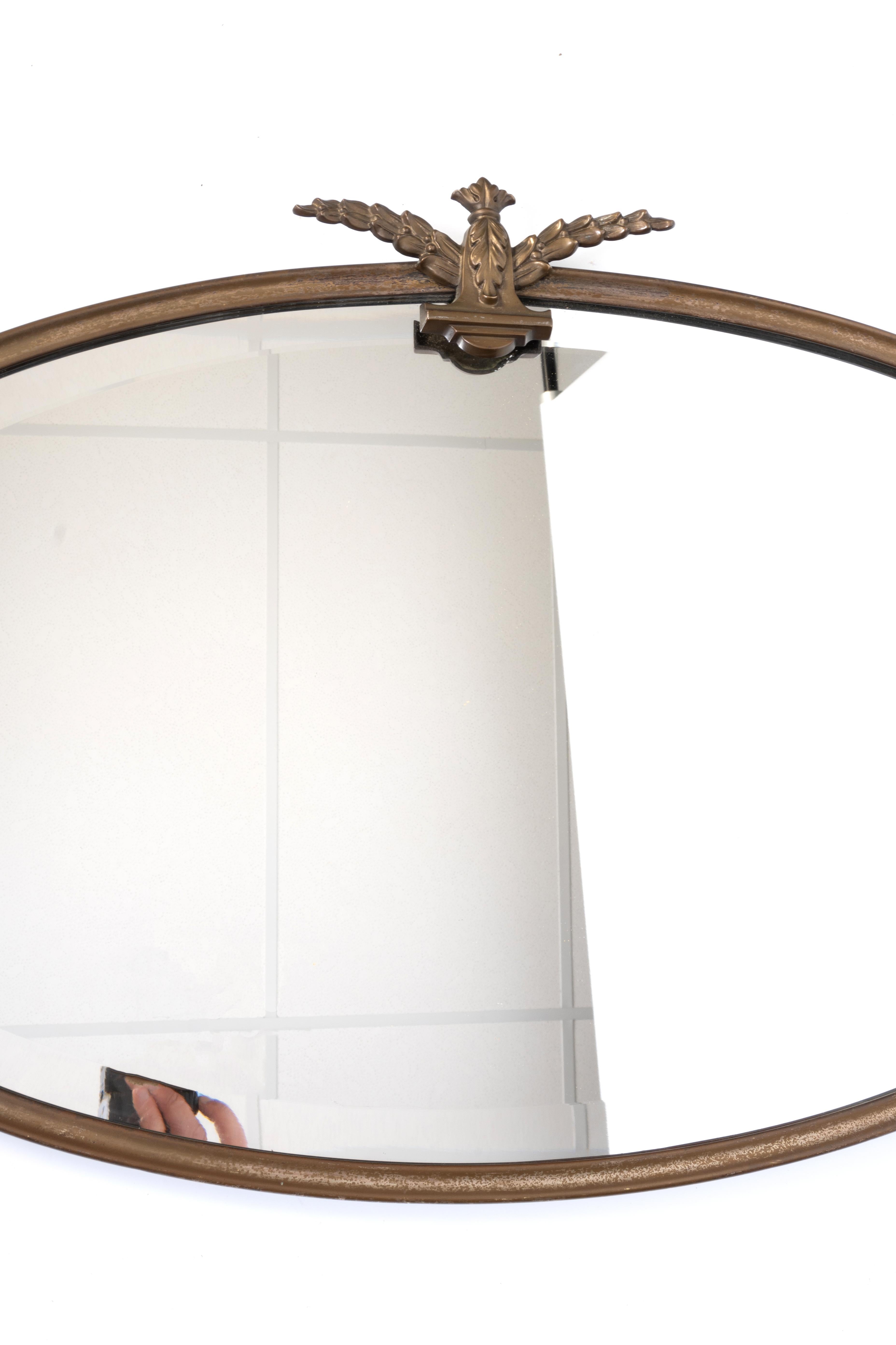 Antique Mirror ovale inglese in stile Deco C.1920 in vendita 1