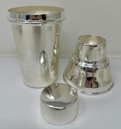 Antique English Art Deco Silver-Plated Cocktail Shaker, Circa 1910.