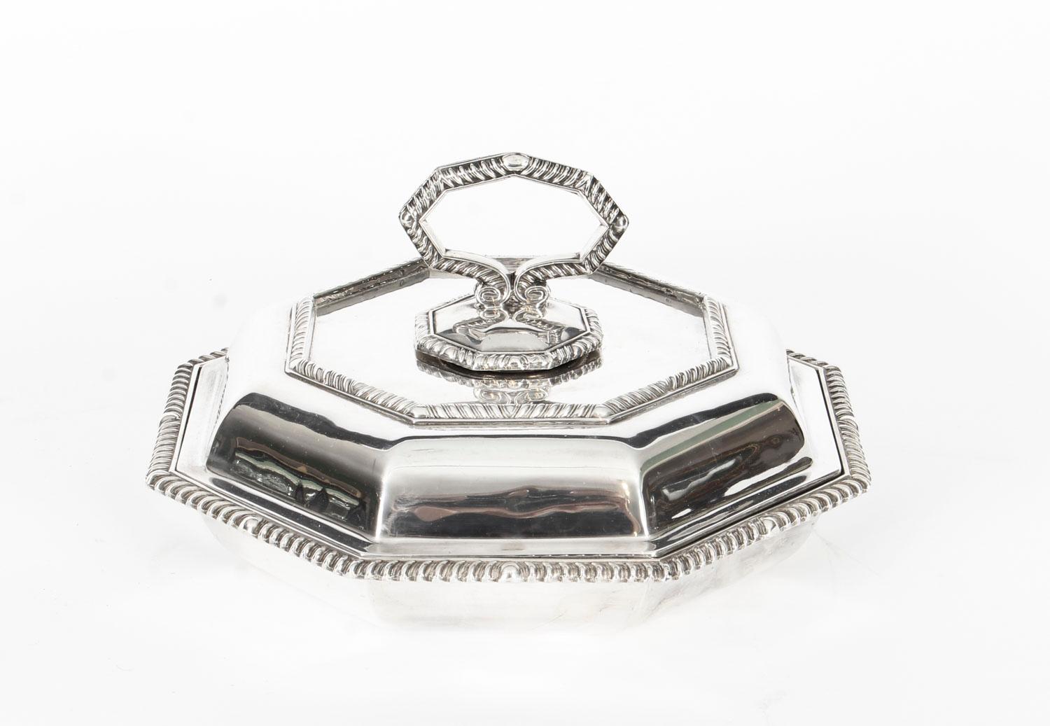 Antique English Art Deco Silver Plated Lazy Susan Serving Tray, 1920s 4