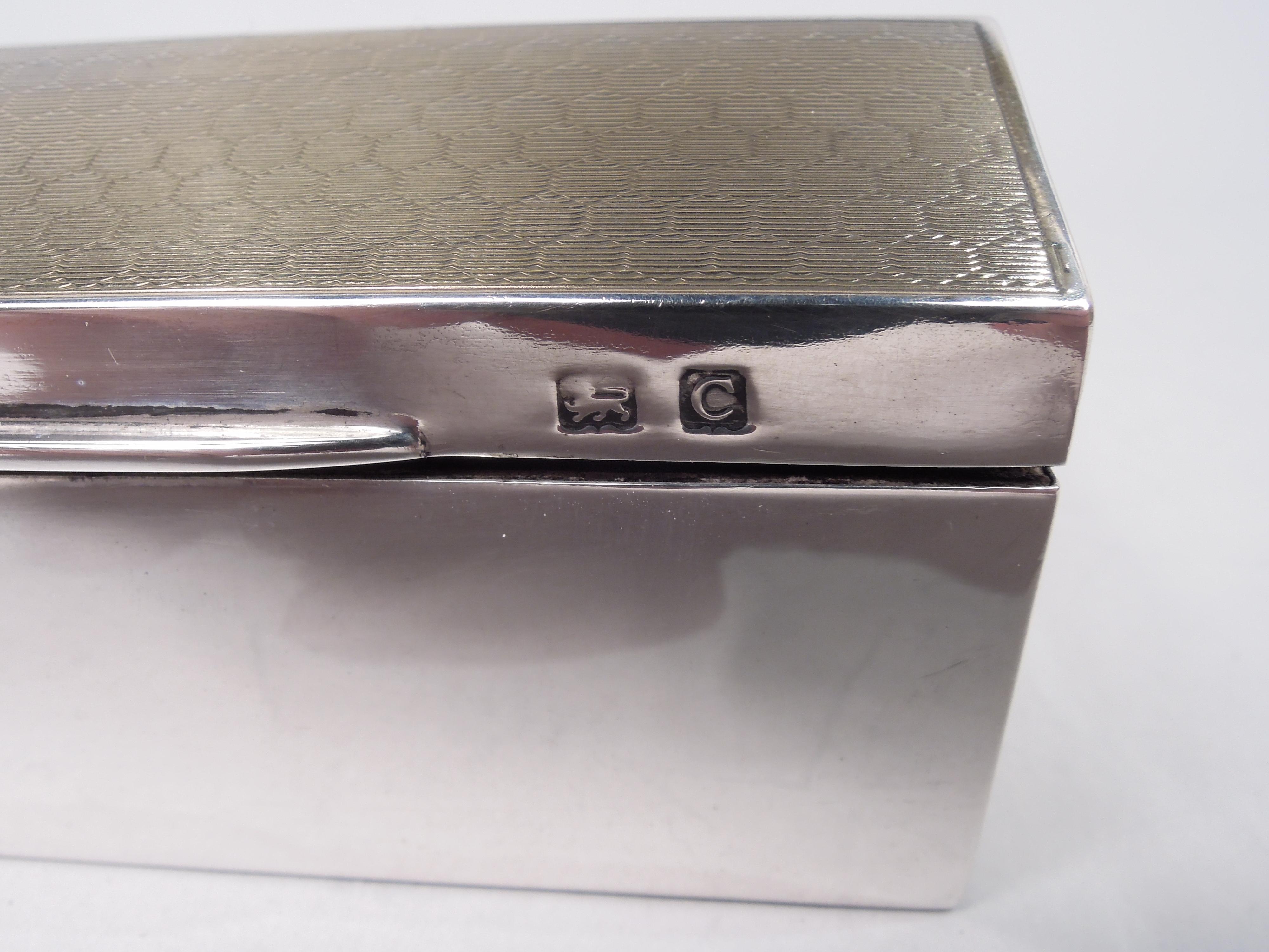 Antique English Art Deco Sterling Silver Box, 1927 For Sale 5