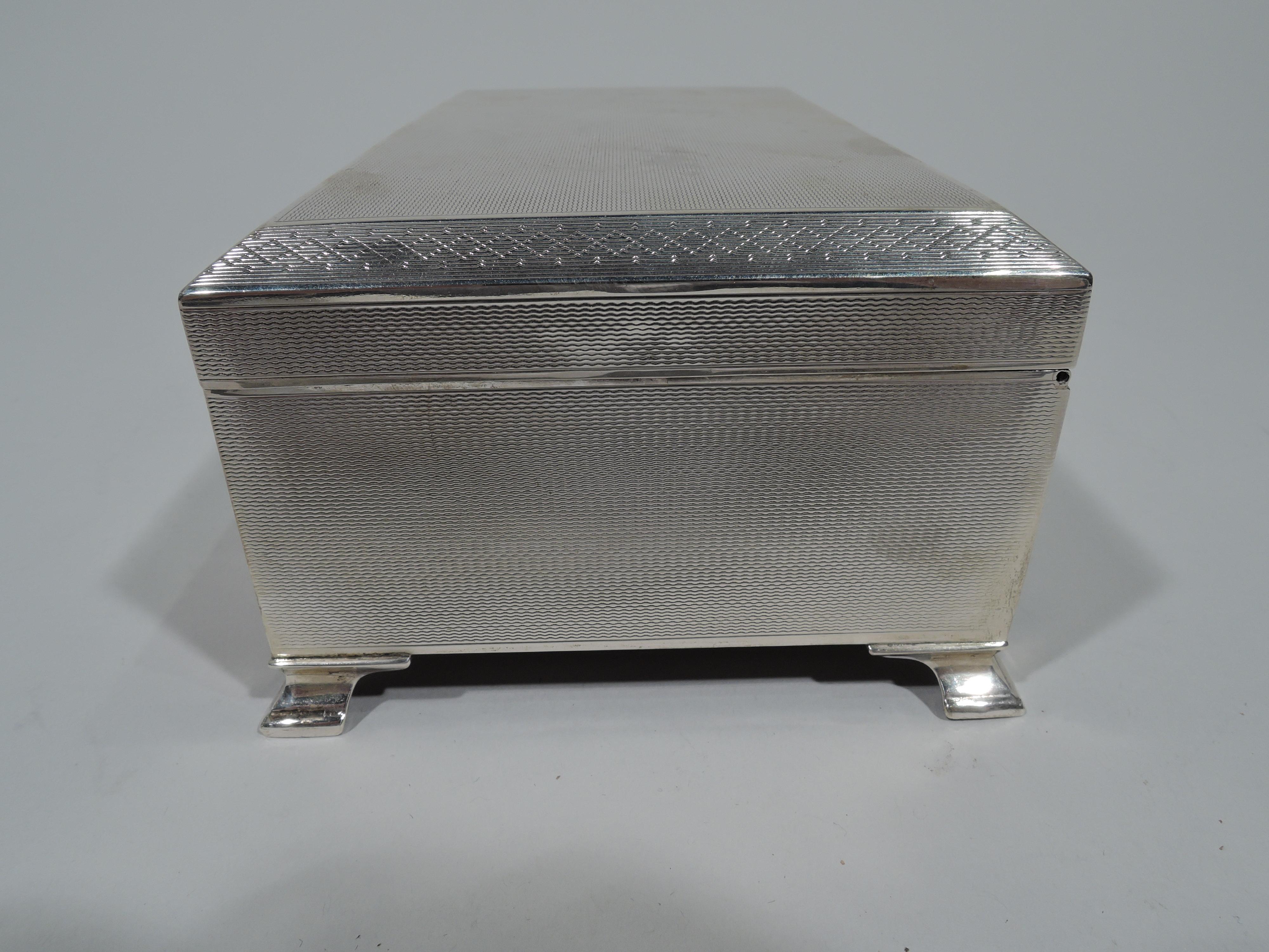 Antique English Art Deco Sterling Silver Box In Good Condition In New York, NY