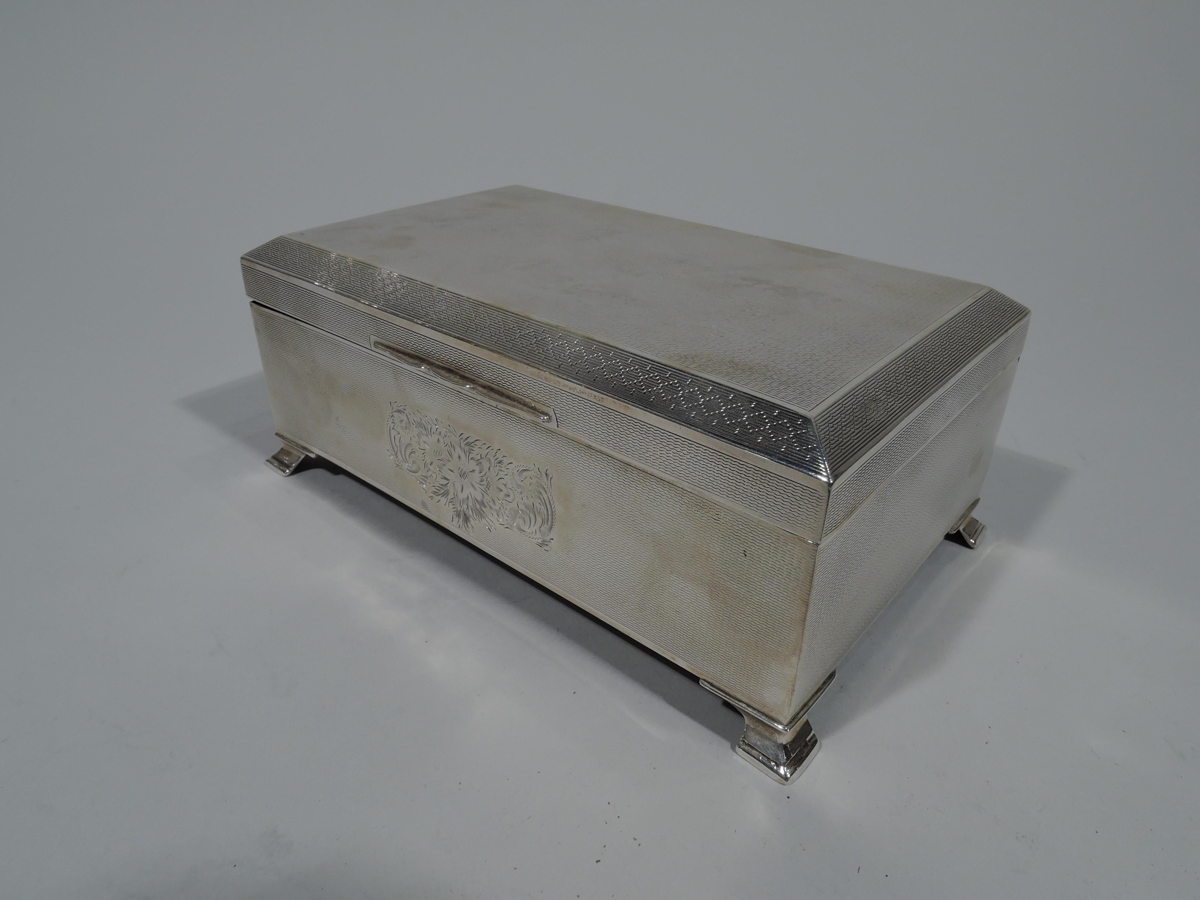 Early 20th Century Antique English Art Deco Sterling Silver Box