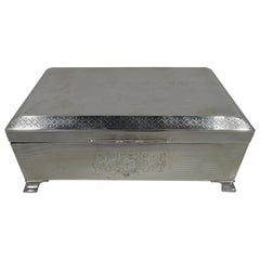 Antique English Art Deco Sterling Silver Box