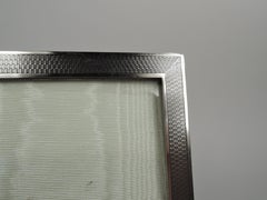 Cadre photo ancien en argent sterling de style Art déco anglais