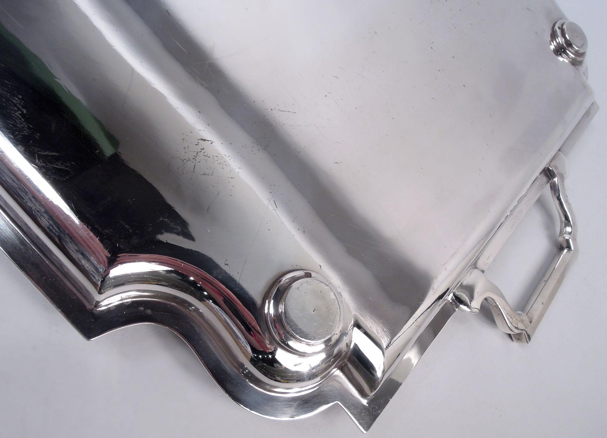 Britannico Antico vassoio da tè inglese in argento Sterling Art Deco, 1932 in vendita