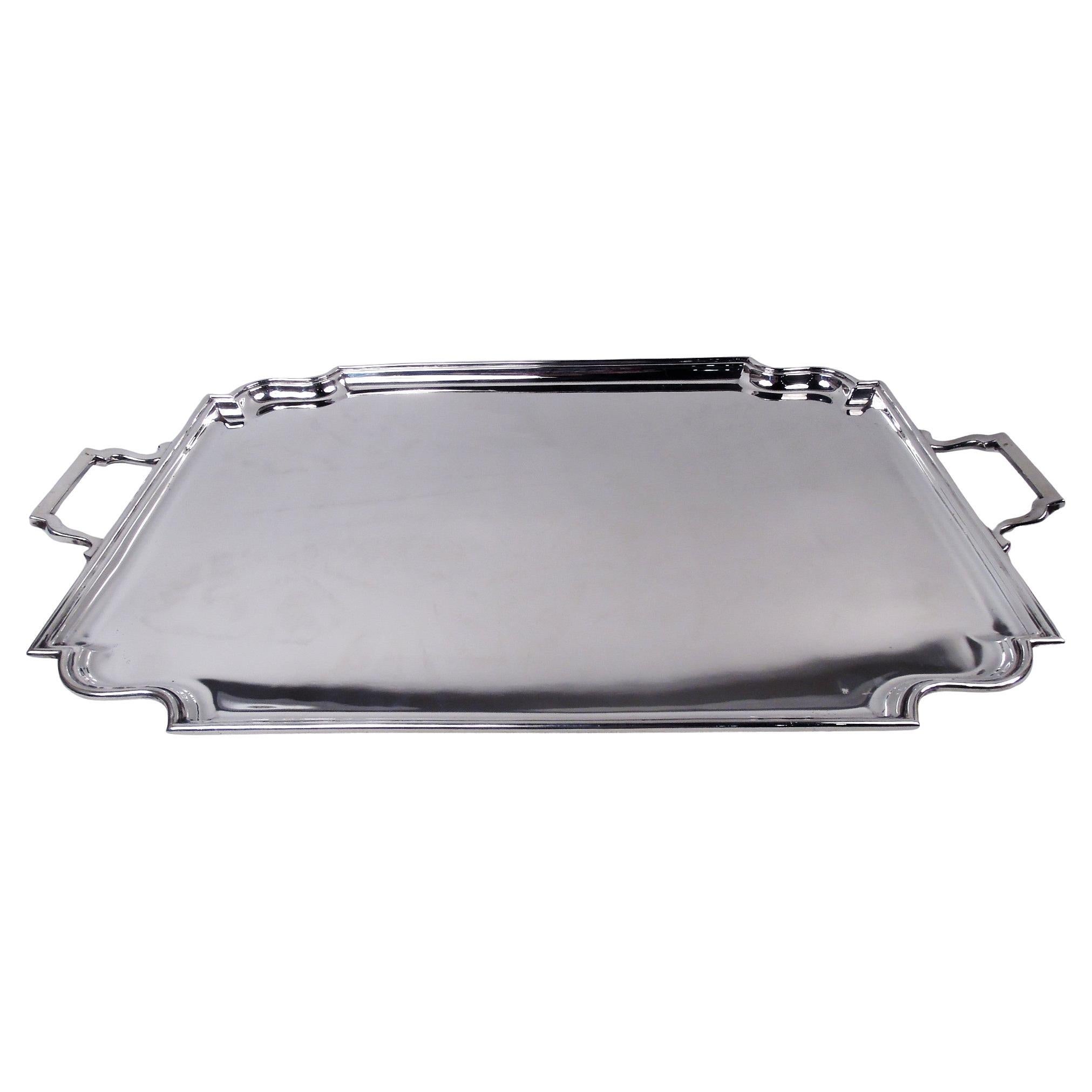 Antique English Art Deco Sterling Silver Tea Tray, 1932