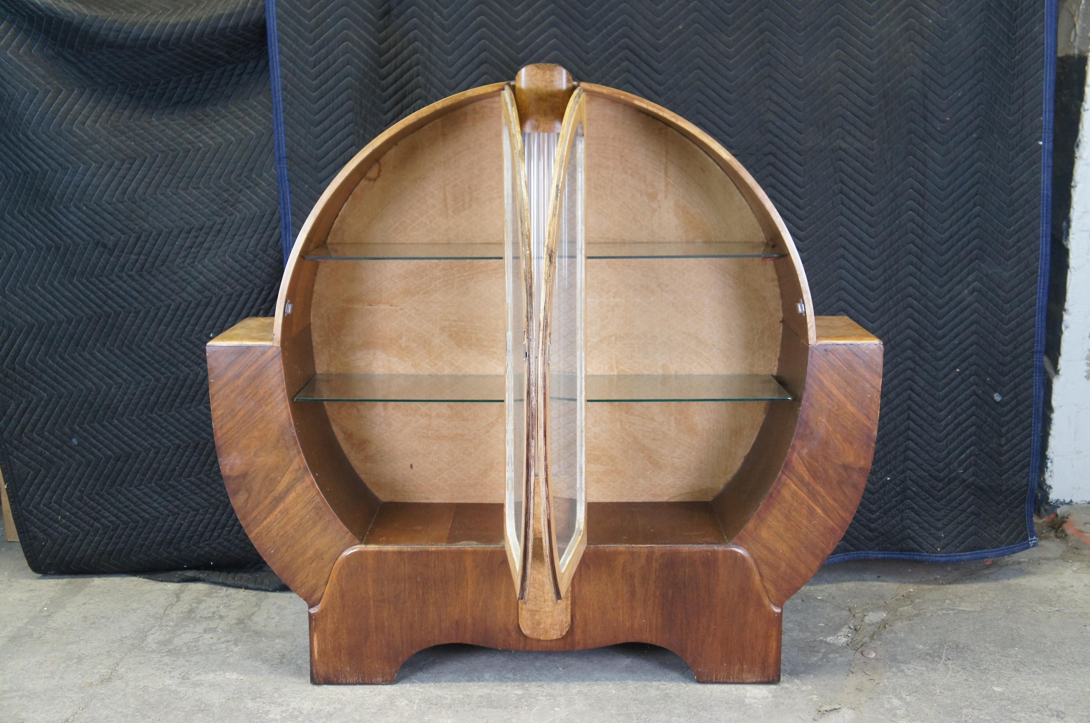 art deco round display cabinet