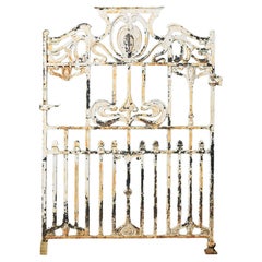 Antique English Art Nouveau Painted Cast Iron Side Gate