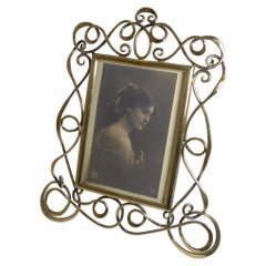 Antique English Art Nouveau Photograph Frame in Brass, circa 1890-1900