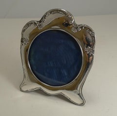 Antique English Art Nouveau Photograph Frame in Sterling Silver