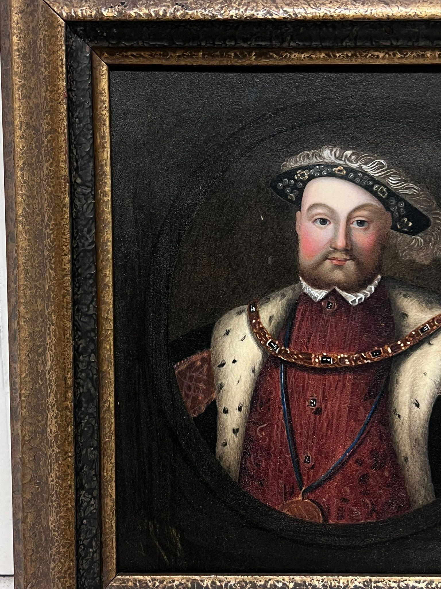 King Henry VIII 
English artist, circa 1840's
oil on paper laid on board, framed
framed: 10.5 x 10inches
board: 8 x 7.5 inches
inscribed verso
provenance: private collection, UK
condition: very good and sound condition 