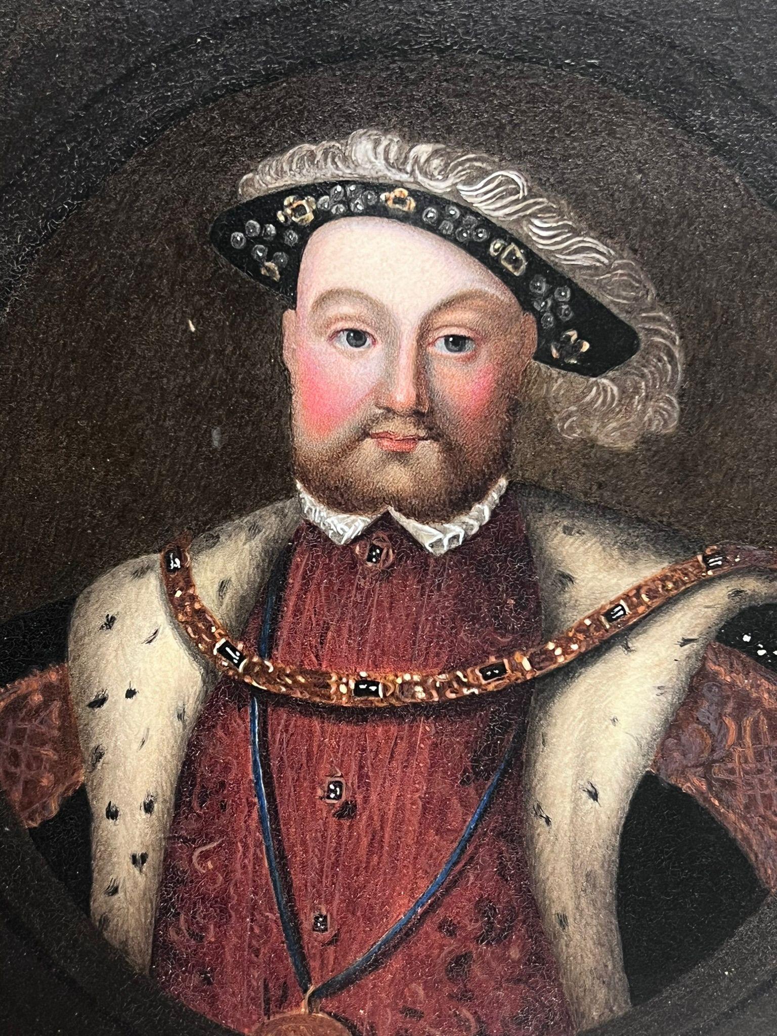 Portrait King Henry 8th VIII Antique English Painting Famous Monarch For Sale 4