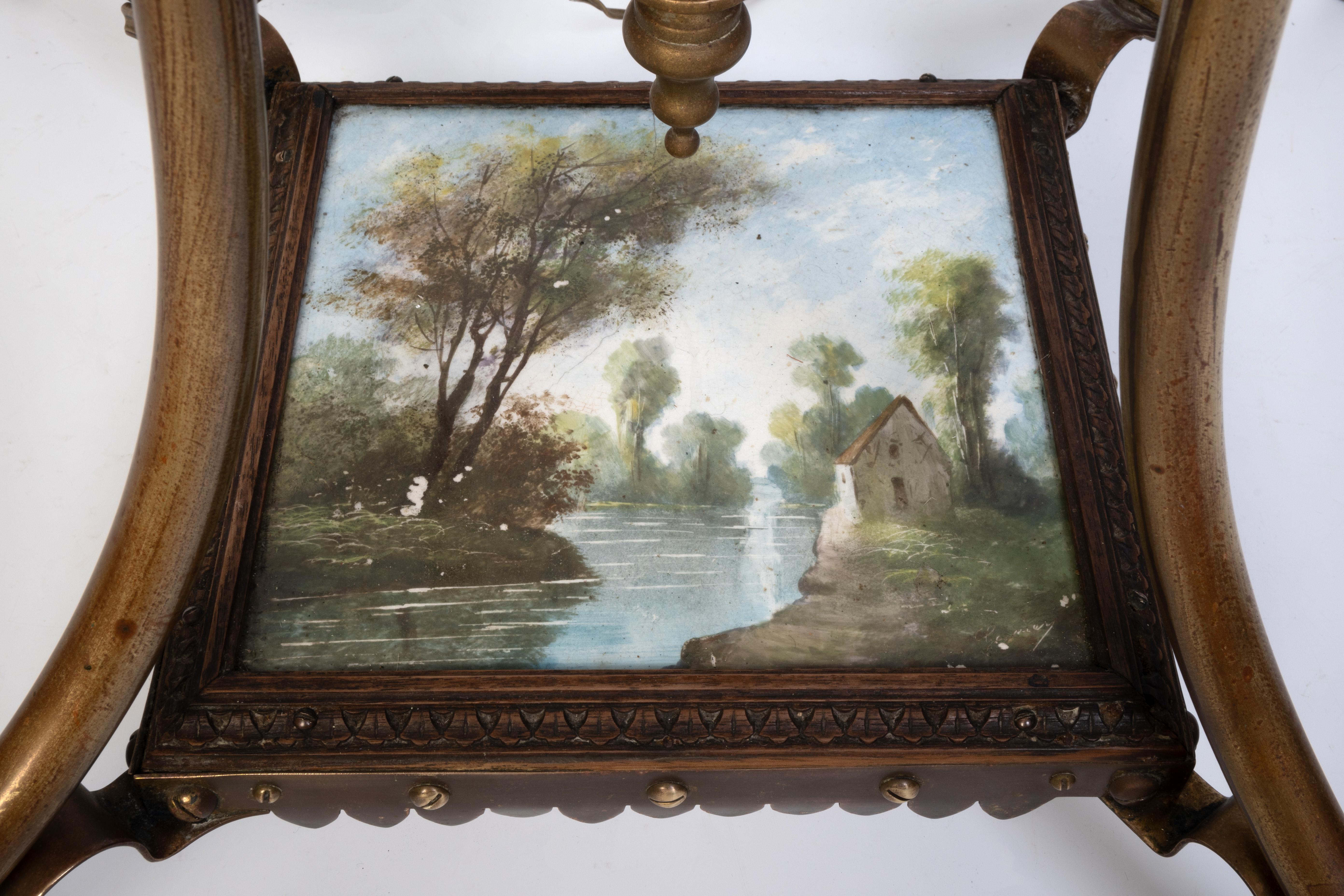 Antigua lámpara estándar telescópica inglesa Arts And Crafts de latón C.1900 en venta 8