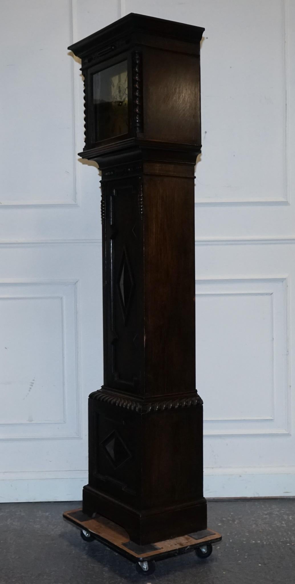 ANTIQUE ENGLiSH ARTS & CRAFTS 8 DAY LONGCASE GRANDFATER CLOCK BY MAPLE LONDON For Sale 3