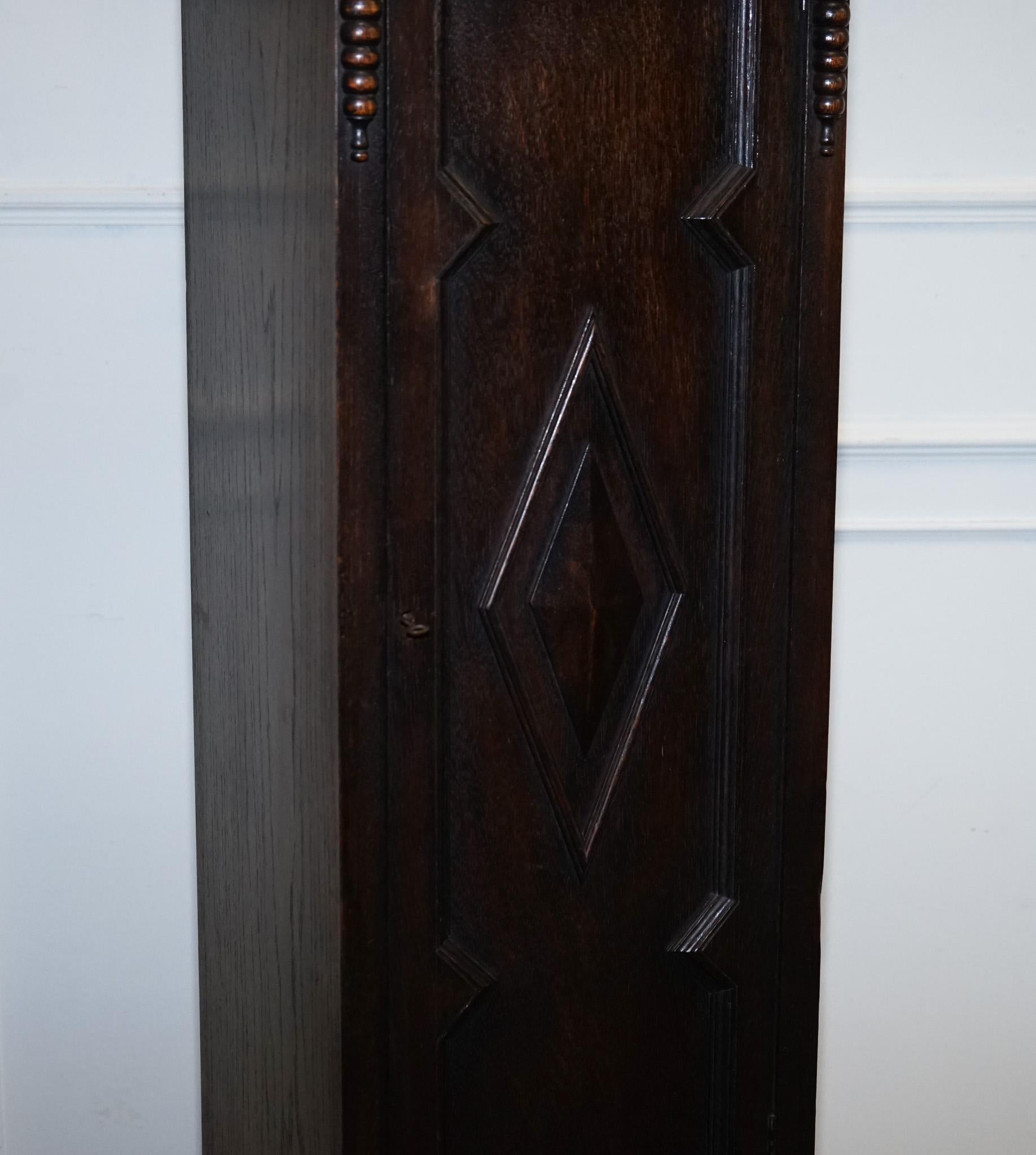 ANTIQUE ENGLiSH ARTS & CRAFTS 8 DAY LONGCASE GRANDFATER CLOCK BY MAPLE LONDON For Sale 9