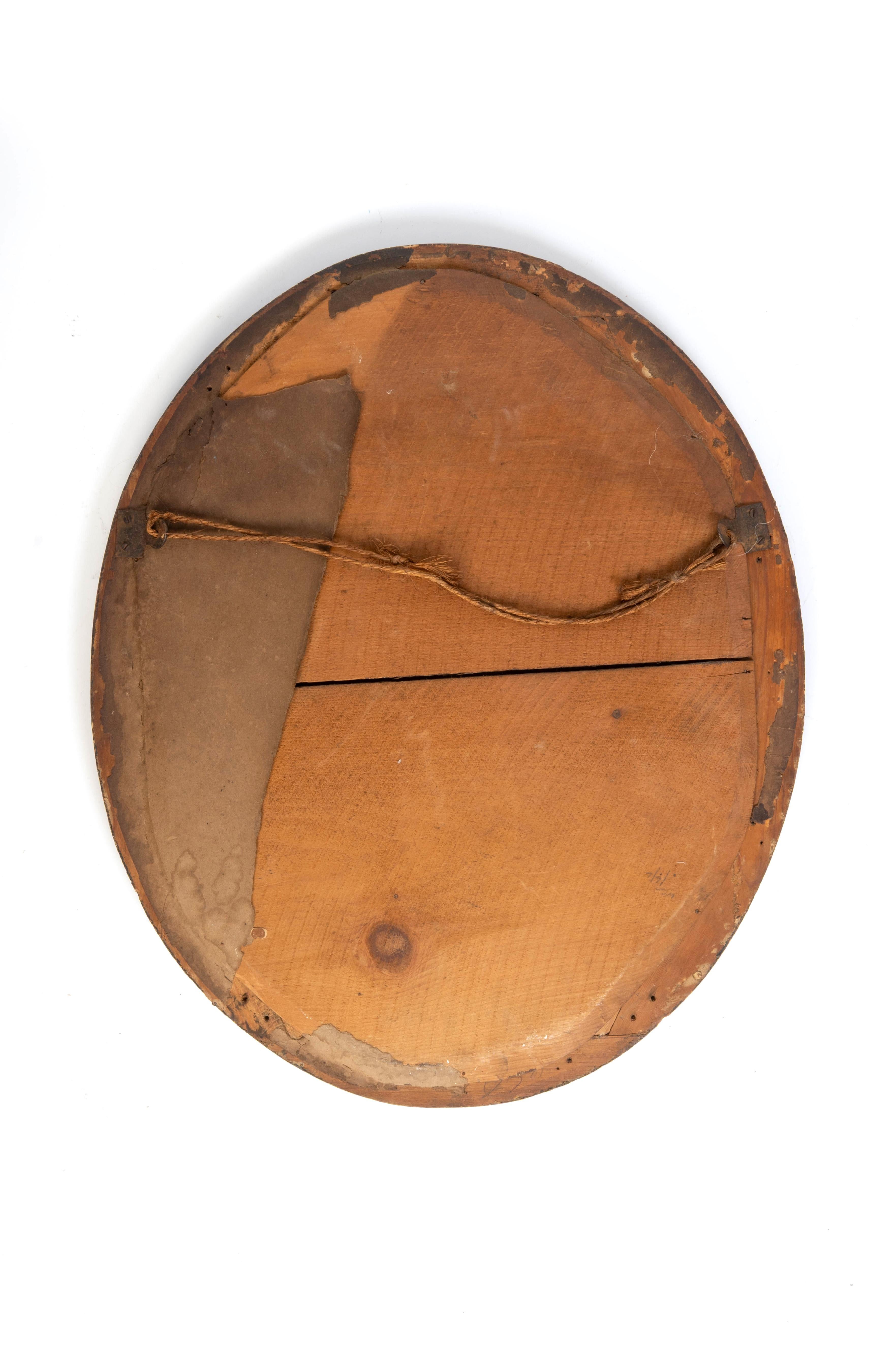 Antiguo espejo ovalado inglés Arts & Crafts de cobre C.1900 en venta 1