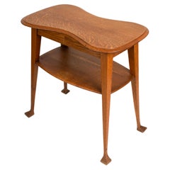 Antique English Shapland & Petter Arts & Crafts Golden Oak Side Table C.1890