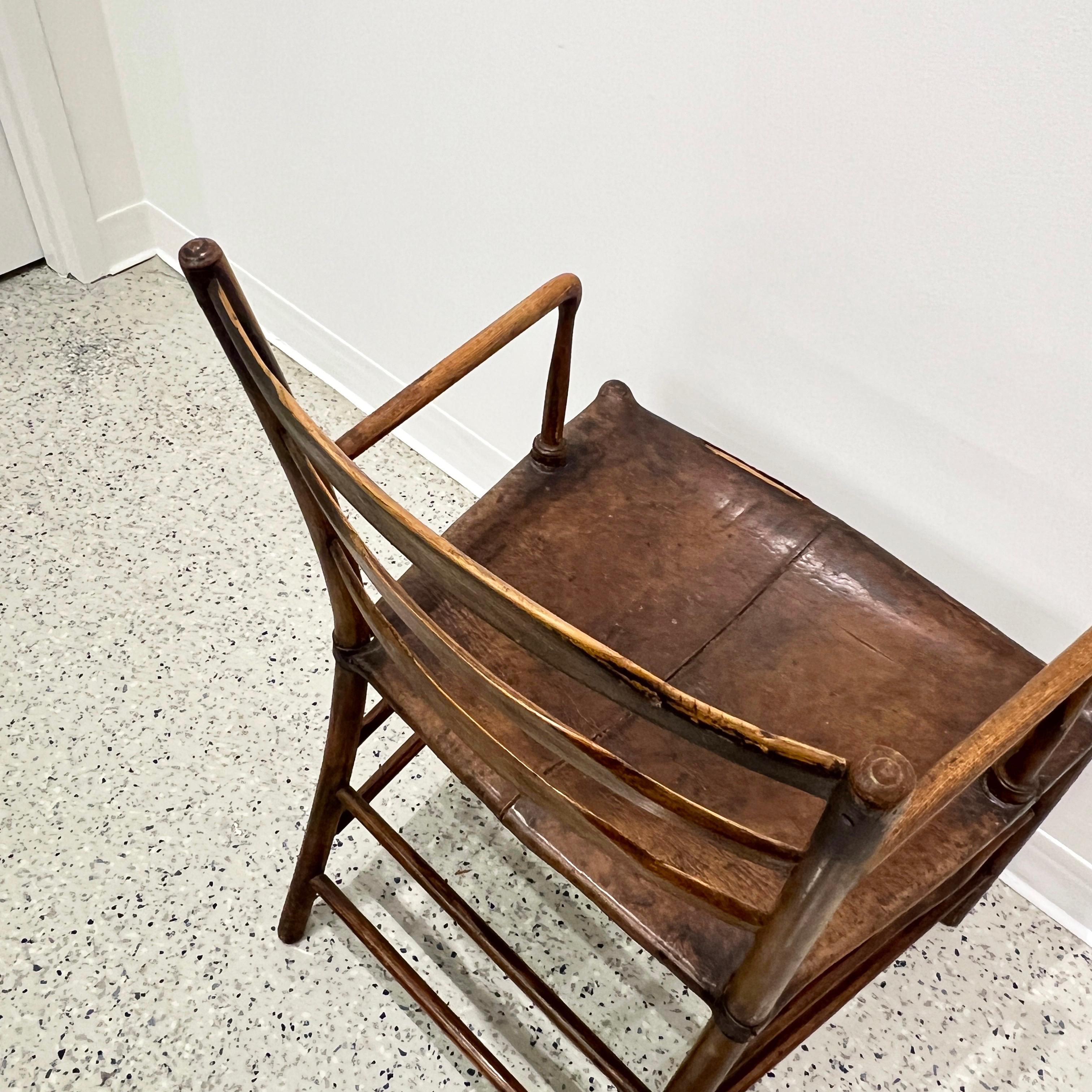 Wood Antique English Arts & Crafts Guild of Handicraft Arm Chair Ca. 1890s For Sale