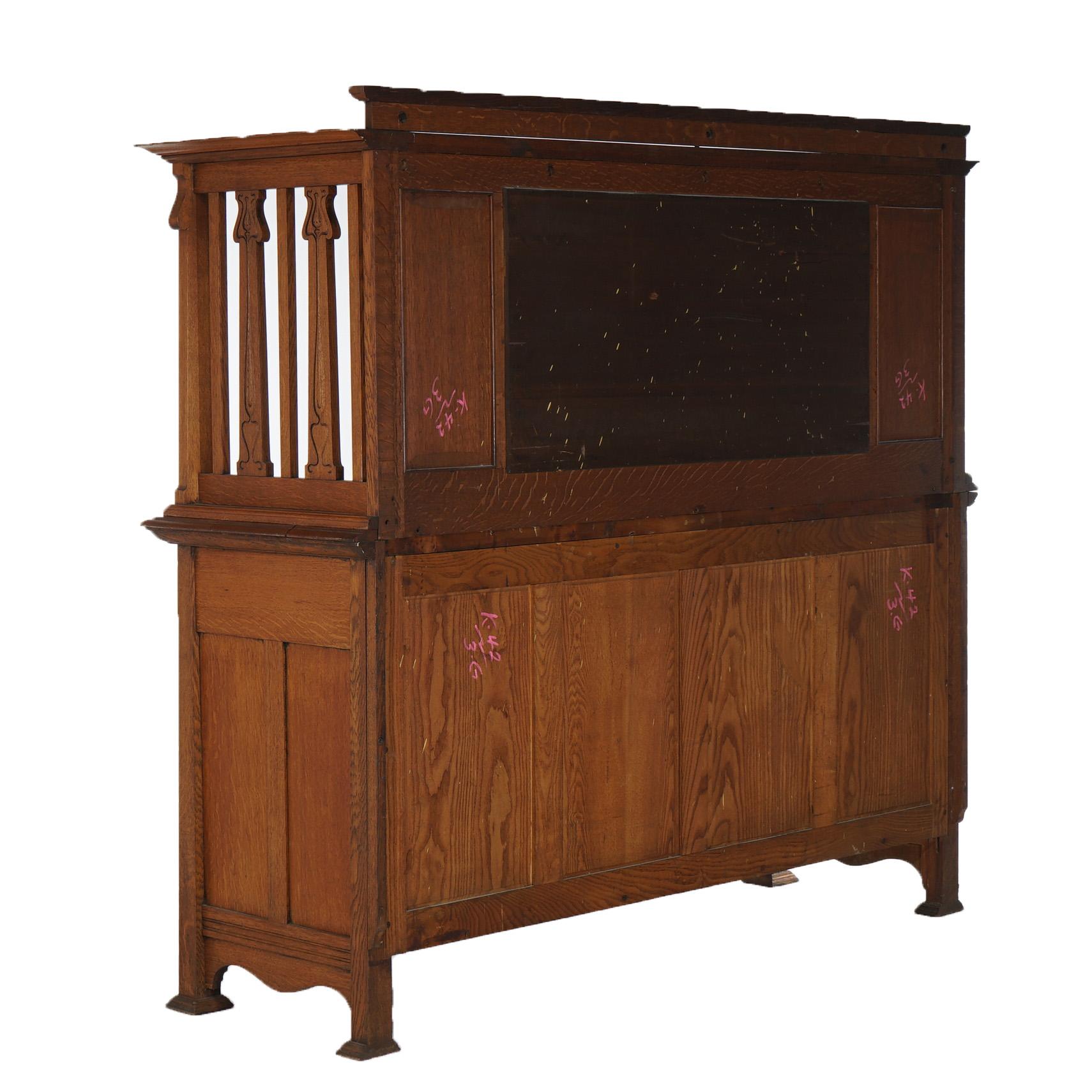 Antique English Arts & Crafts Liberty & Co. Oak Sideboard With Mirror C1910 For Sale 8