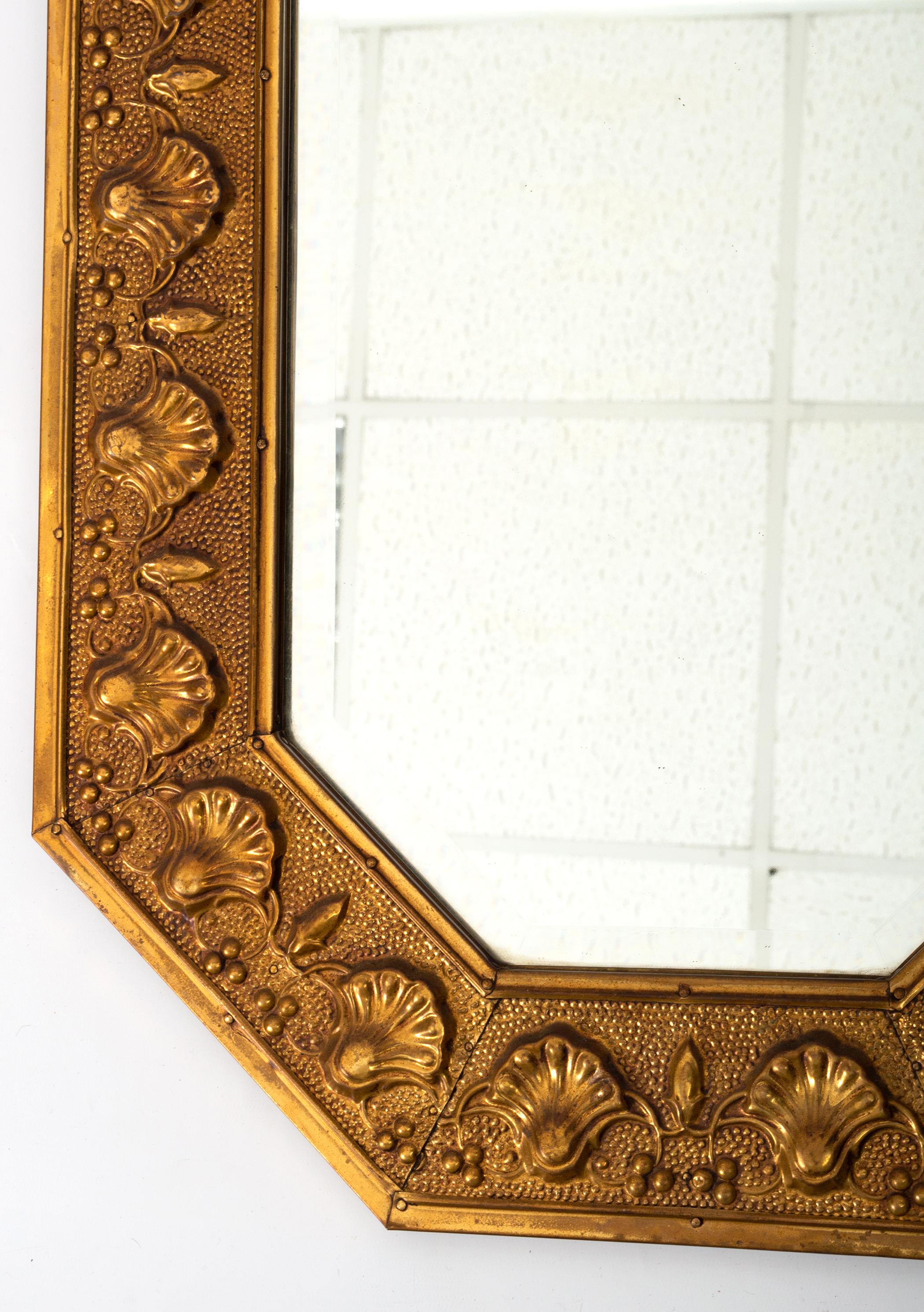 antique brass mirror bathroom
