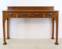 Antique English Arts & Crafts Oak Hall/Serving Table by James Shoolbred, London