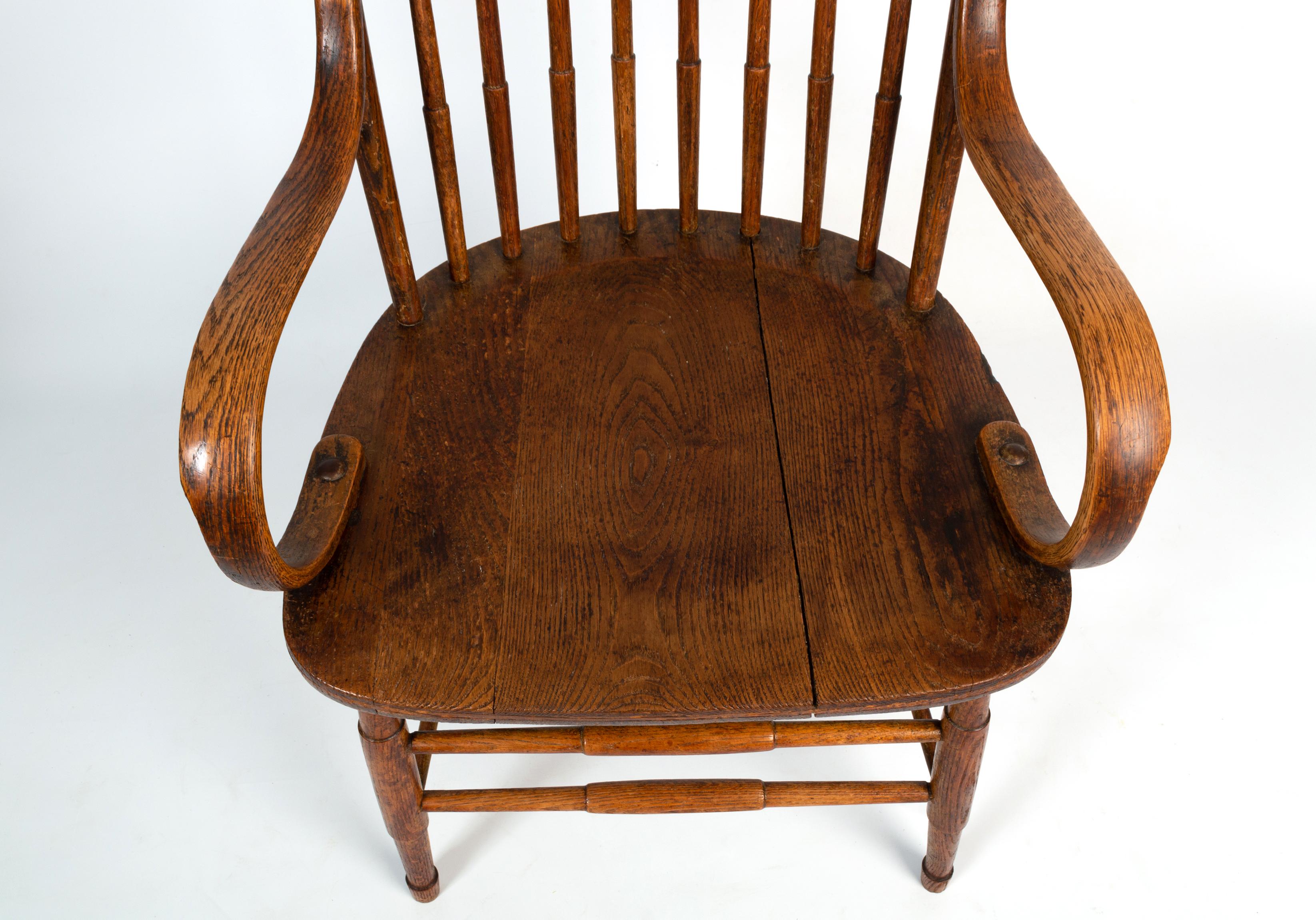 Ancienne chaise Windsor anglaise Arts & Crafts à dossier bâton, Heals Of London en vente 4