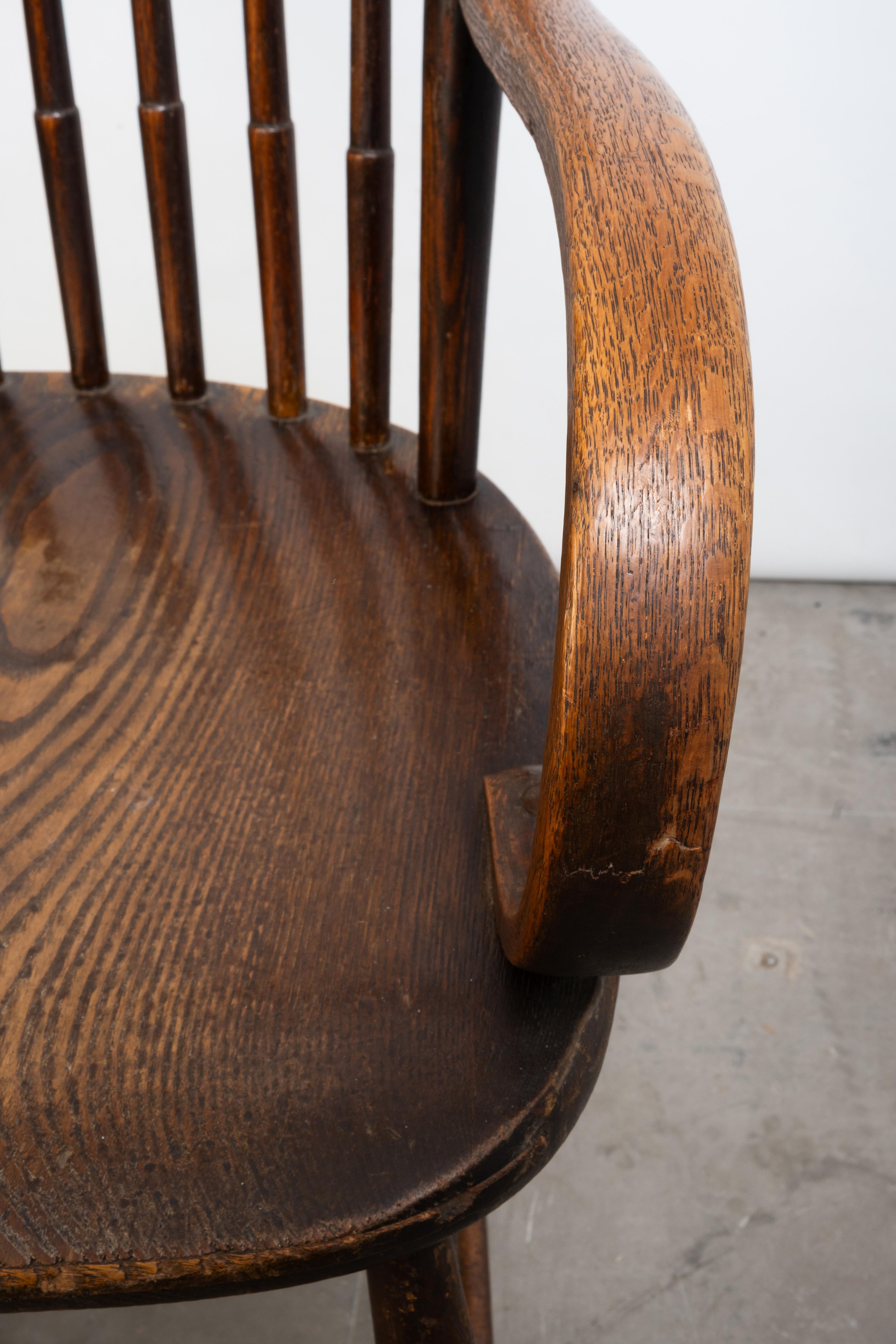 Antique English Arts & Crafts Stick Back Windsor Chair Heals of London For Sale 5