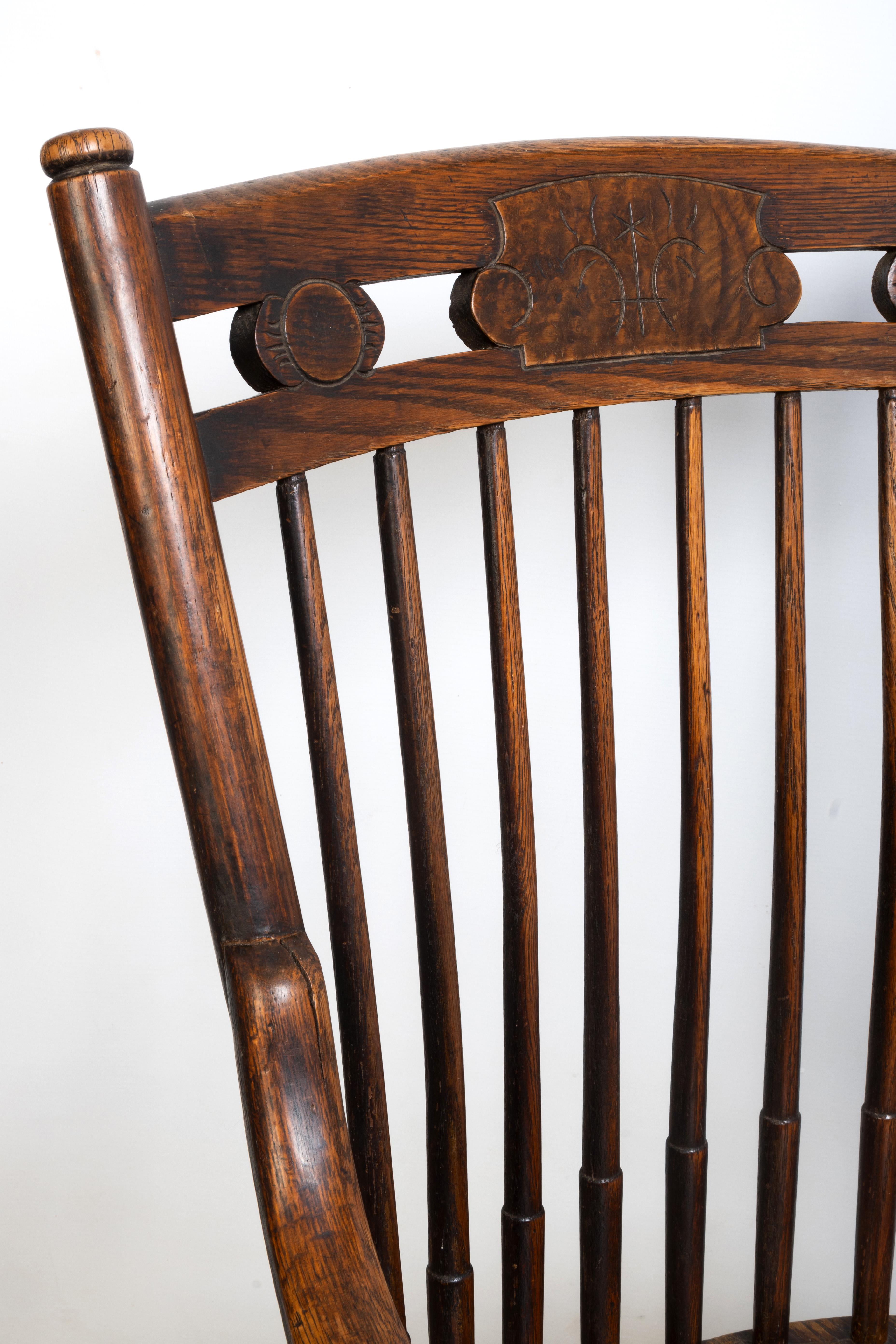 Antique English Arts & Crafts Stick Back Windsor Chair Heals of London For Sale 6