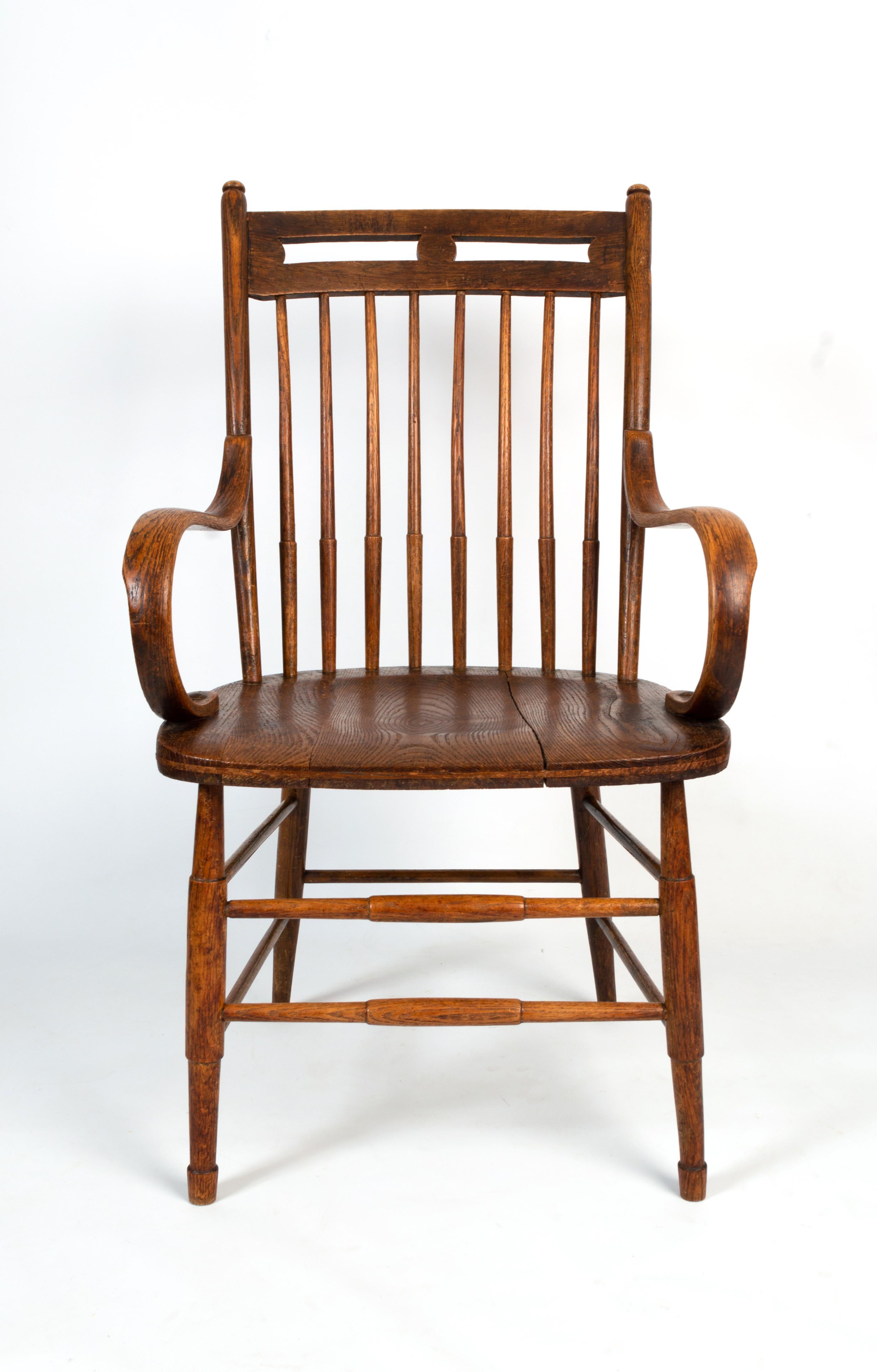 Arts and Crafts Antique English Arts & Crafts Stick Back Windsor Chair Heals of London For Sale