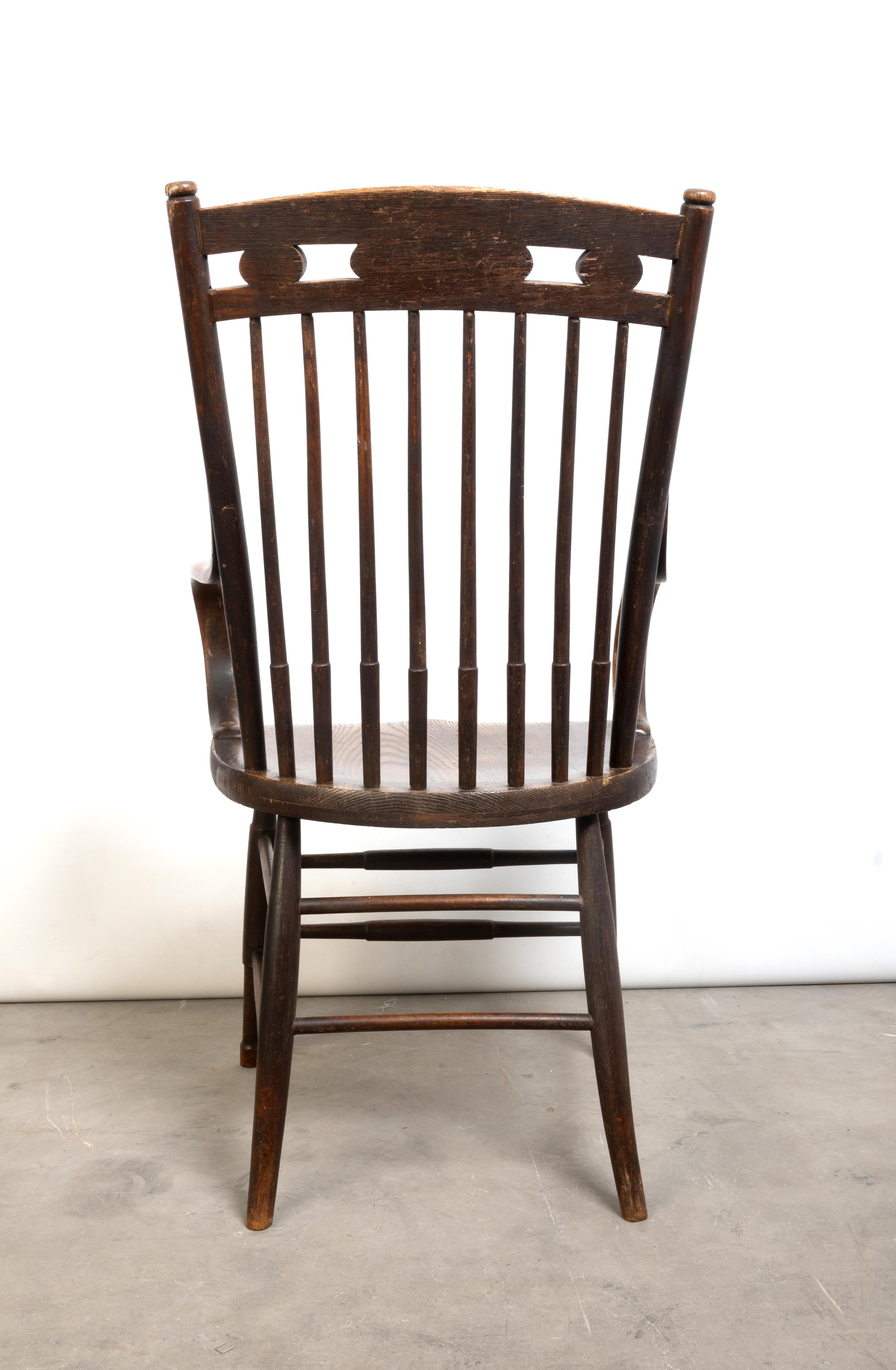 Antique English Arts & Crafts Stick Back Windsor Chair Heals of London For Sale 1