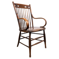 Sedia Windsor antica inglese Arts & Crafts con schienale a bastone Heals of London