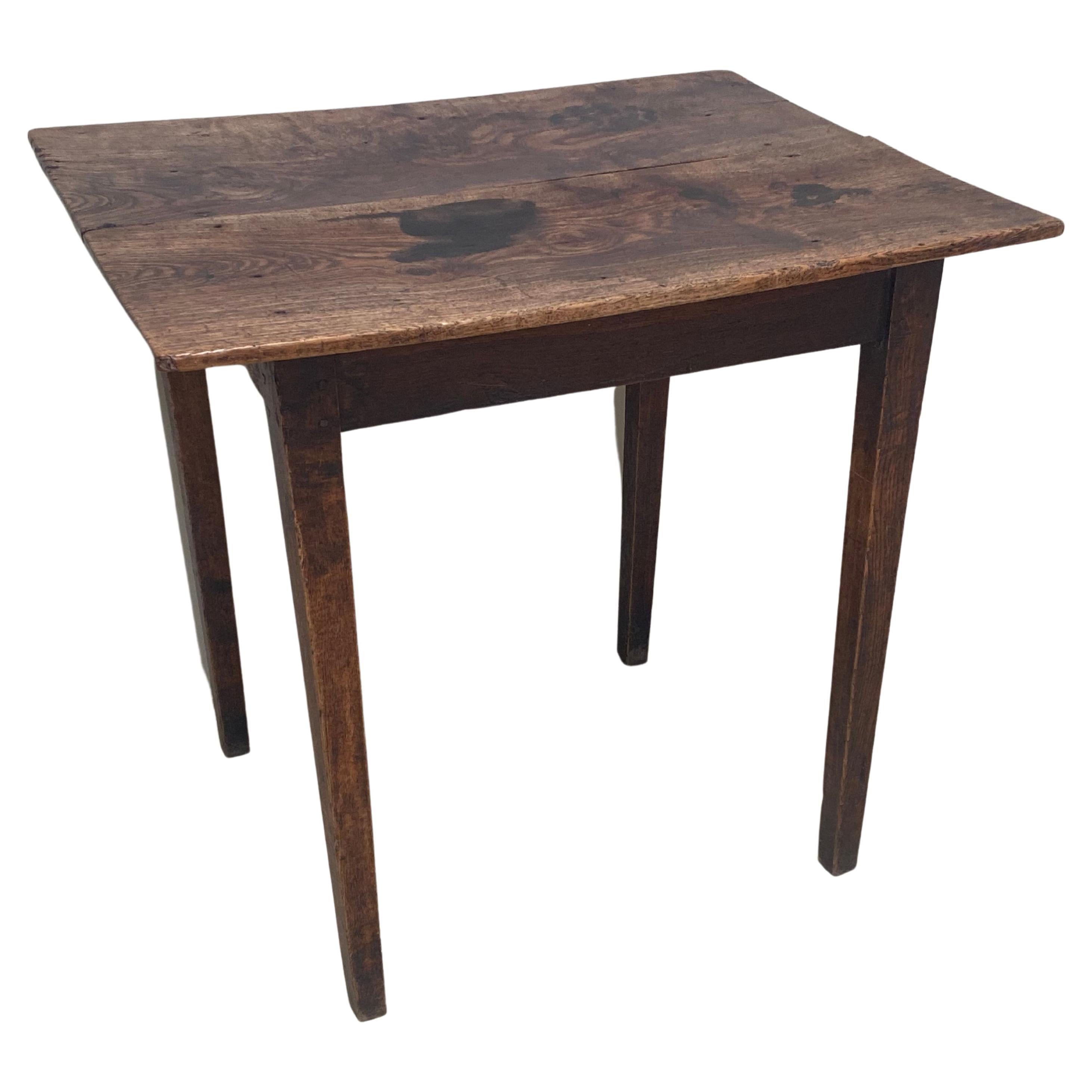 Antique English Ash and Elm Rectangular Small Side Table For Sale